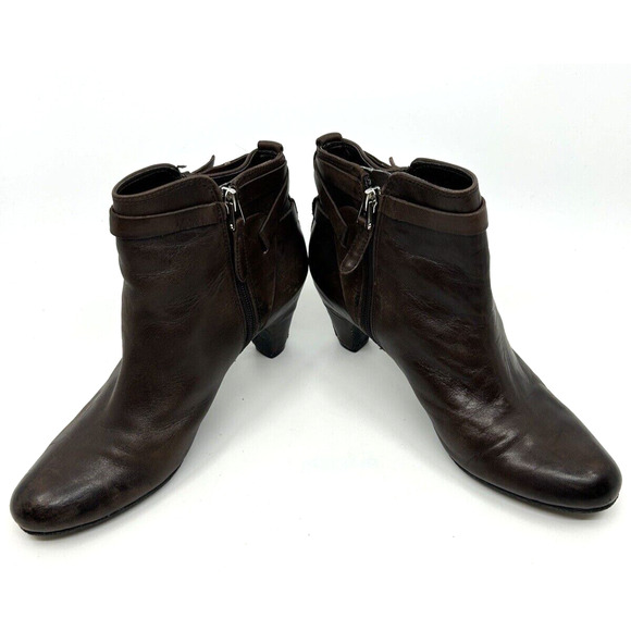 Sam Edelman Women's Maddox Leather Boots Size 7.5 Low Heel Brown - Picture 2 of 7
